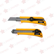 Cutter olfa L-2 con mango antideslizante ancho de 18 mm.