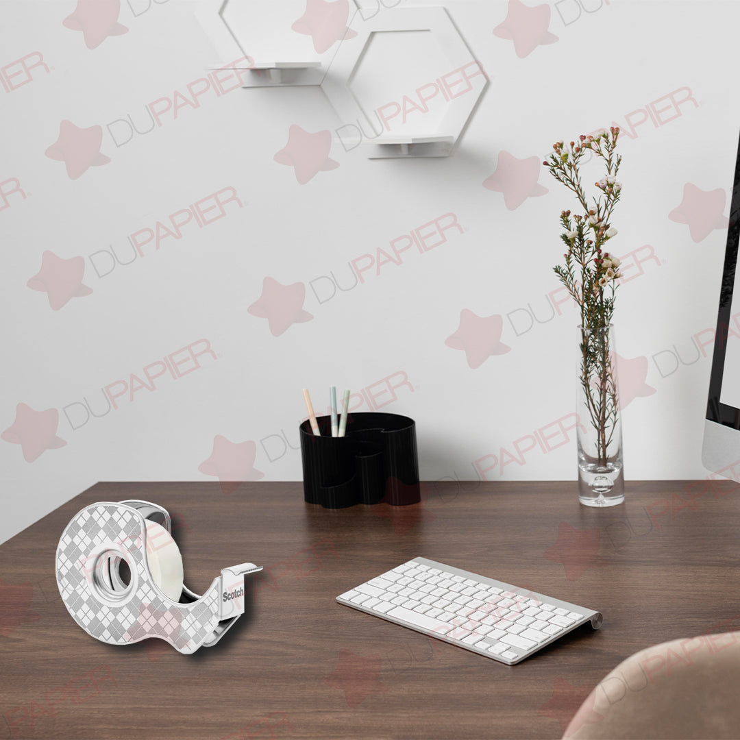 Despachador de cinta Scotch mágico metálico con 2 repuestos.