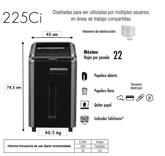 DESTRUCTORA CORTE CRUZADO 225CI 3825001