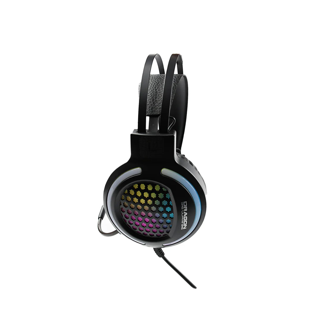 DIADEMA AUDIFONOS GAMER DRAGON XT CONEXION USB RGB MICROFONO