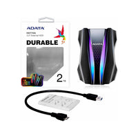 Disco Duro externo Adata HD770G RGB 2TB USB negro.