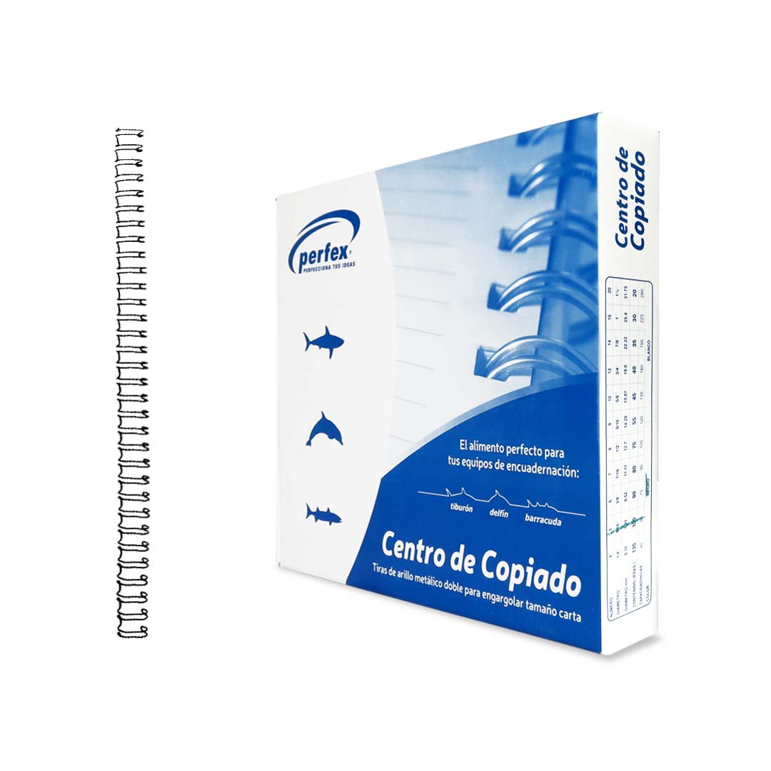 Espiral Perfex wire-o metálico negro