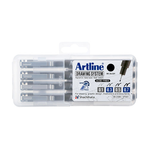 Estilográfico ARTLINE estuche con 4 piezas 0.1, 0.3 , 0.5 Y 0.7 MM