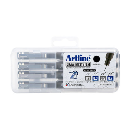 Estilográfico ARTLINE estuche con 4 piezas 0.1, 0.3 , 0.5 Y 0.7 MM