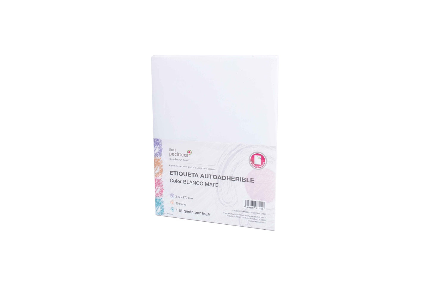 Etiqueta autoadherible Línea Pochteca carta con 50 pzas.