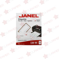 Etiqueta laser Janel para laser + Inkjet + copiadoras.