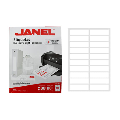 Etiqueta laser Janel J-5261 para laser + Inkjet + copiadoras.