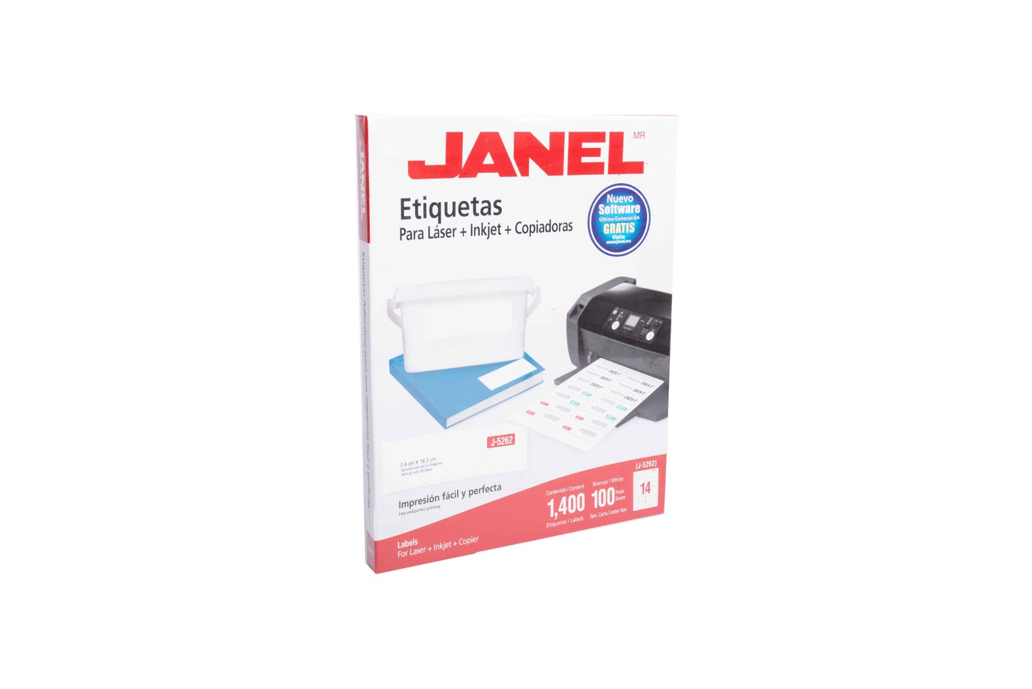Etiqueta laser Janel para laser + Inkjet + copiadoras.
