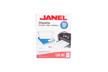 Etiqueta laser Janel para laser + Inkjet + copiadoras.