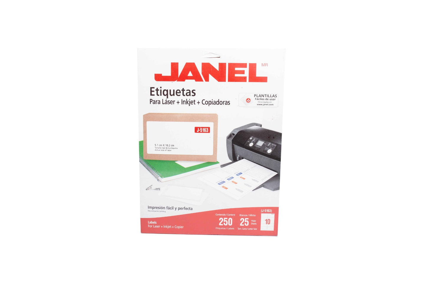 Etiqueta láser 8163/5163 de 2 x 4 pulgadas con 250 pzas