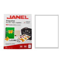 Etiqueta Janel láser 5165 de tamaño carta con 100 pzas.