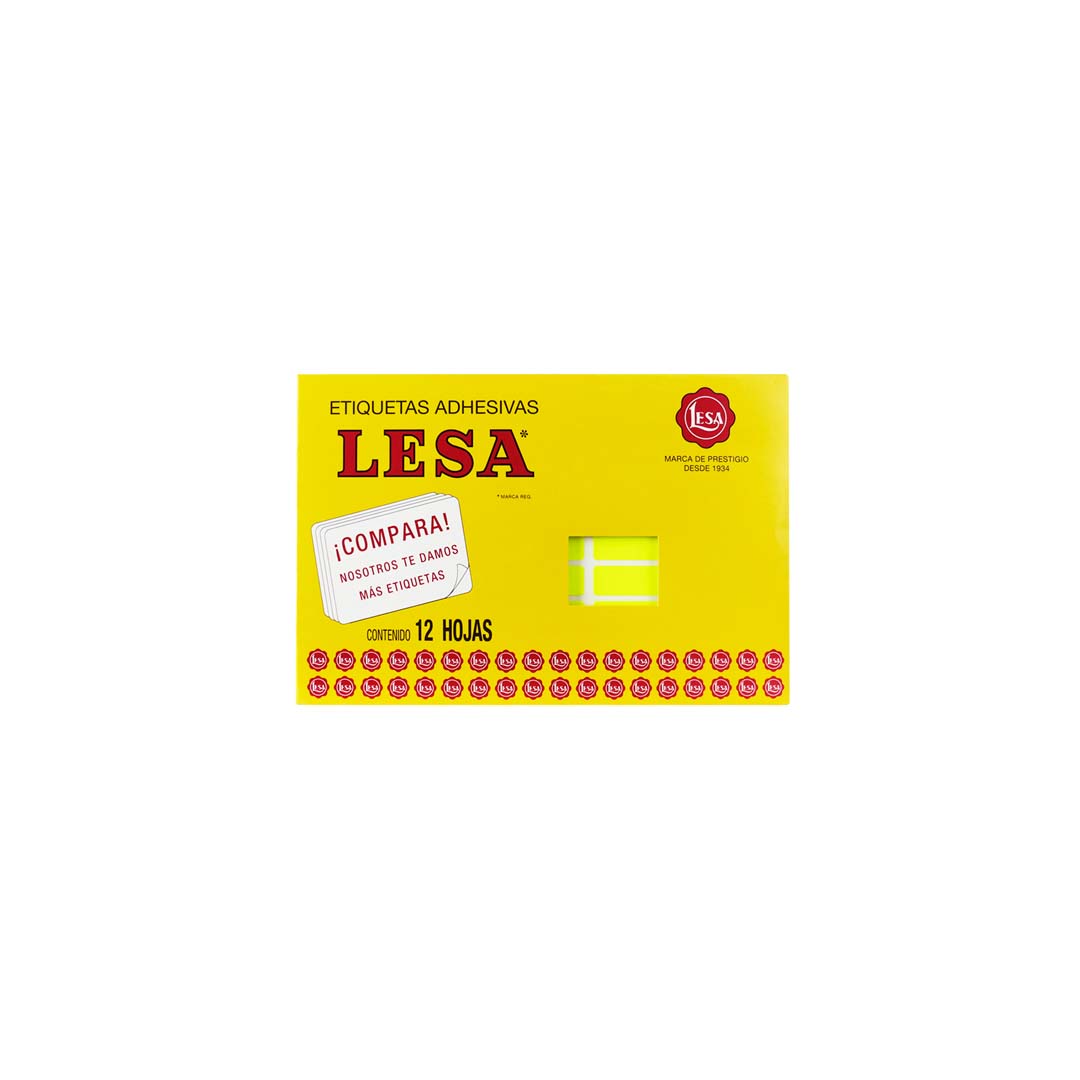 Etiqueta lesa grande número 6 paquete con 12 hojas