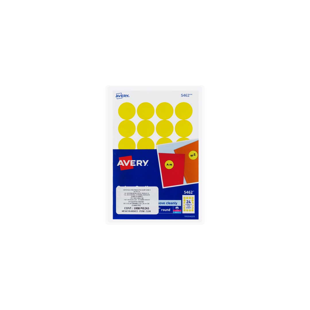 Etiqueta removible circular Avery con 1008 pzas.