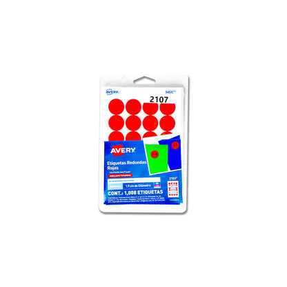 Etiqueta removible circular Avery con 1008 pzas.