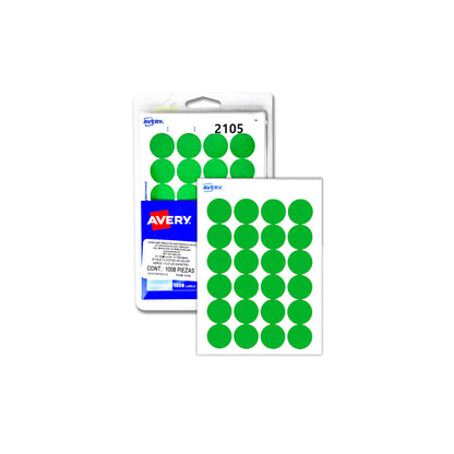 Etiqueta removible circular Avery con 1008 pzas.