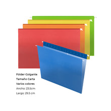 Folder colgante tamaño carta colores 4152a con 25 pzs