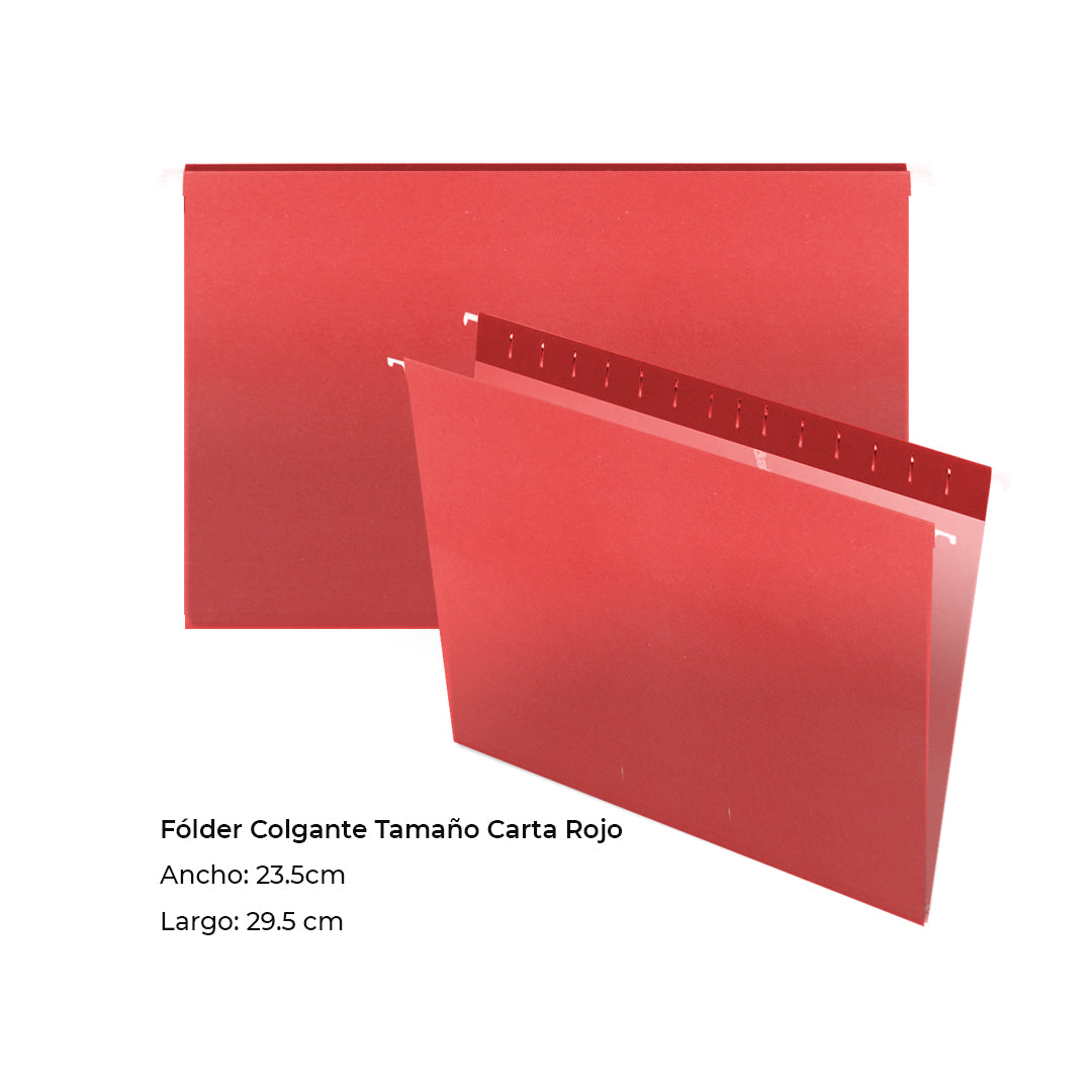 FOLDER COLGANTE TAMAÑO CARTA ROJO 4152RE CON 25 PZS