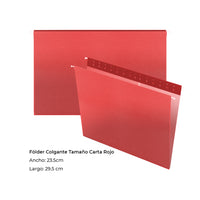 FOLDER COLGANTE TAMAÑO CARTA ROJO 4152RE CON 25 PZS