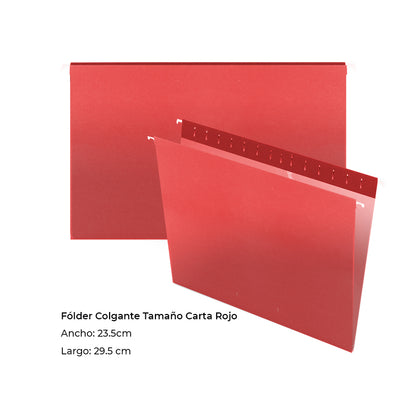 Folder Colgante tamaño Carta Rojo 4152RE con 25 pzs.