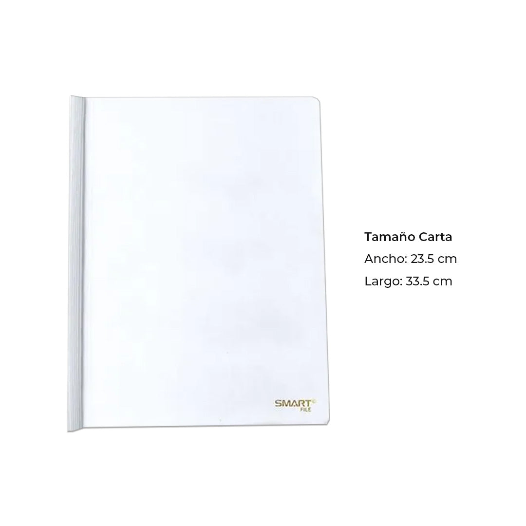 Folder costilla tamaño carta transparente con 5.
