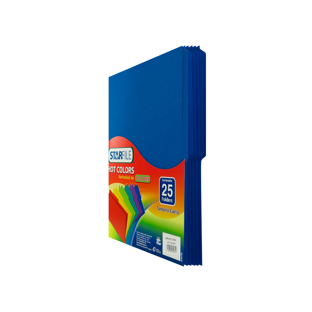 Folder Starfile Hot Colors tamaño carta con 100 pzas.