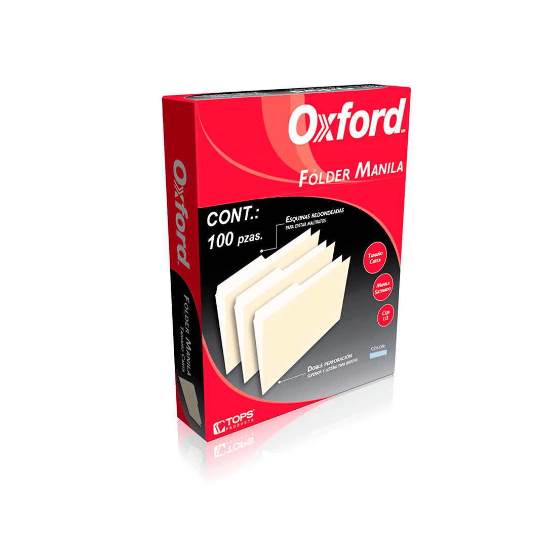 Folder manila Esselte Oxford tamaño carta azul.
