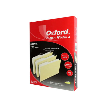 Fólder Manila Oxford tamaño oficio m757 con 100 pzas.