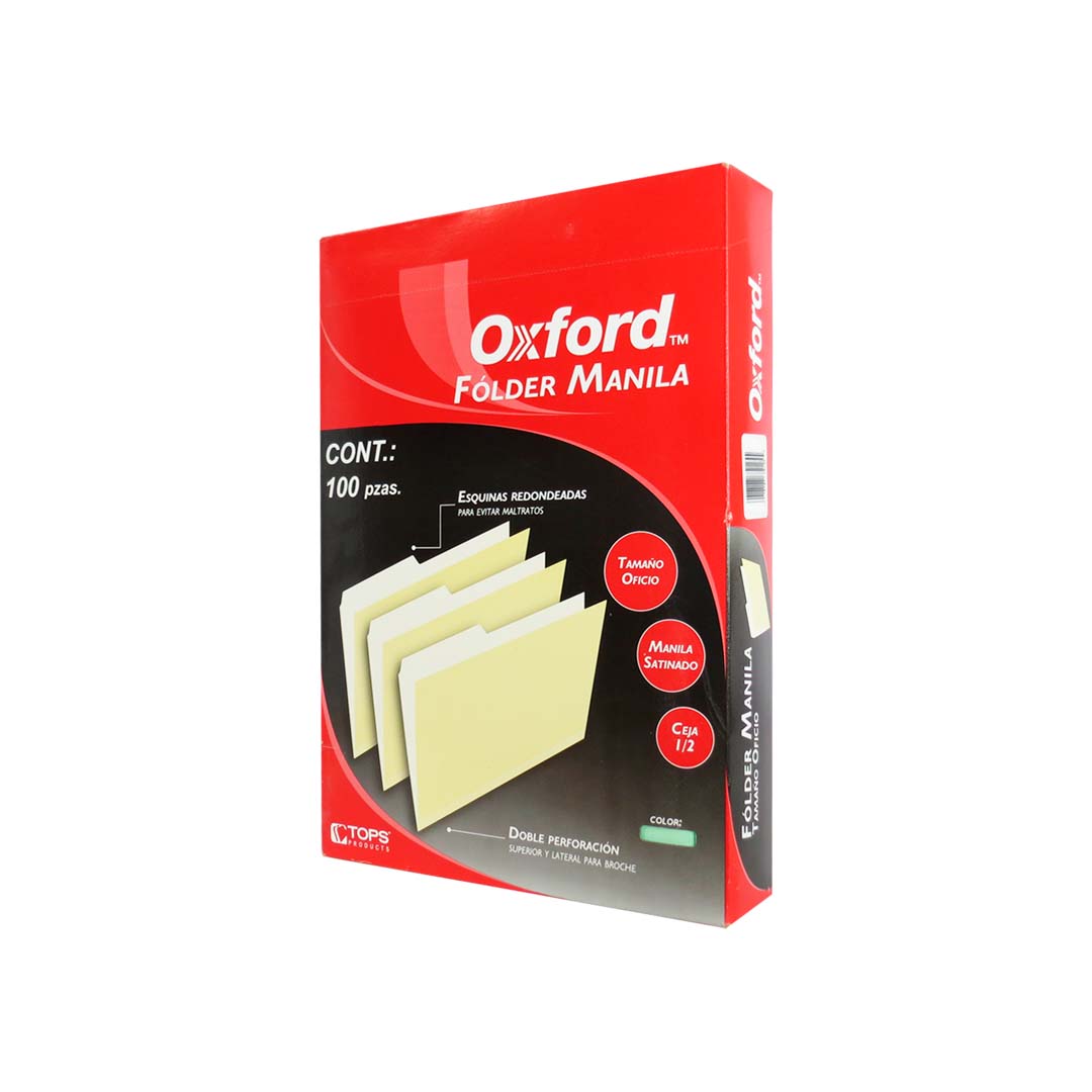 Fólder Manila Oxford tamaño oficio m757 con 100 pzas.