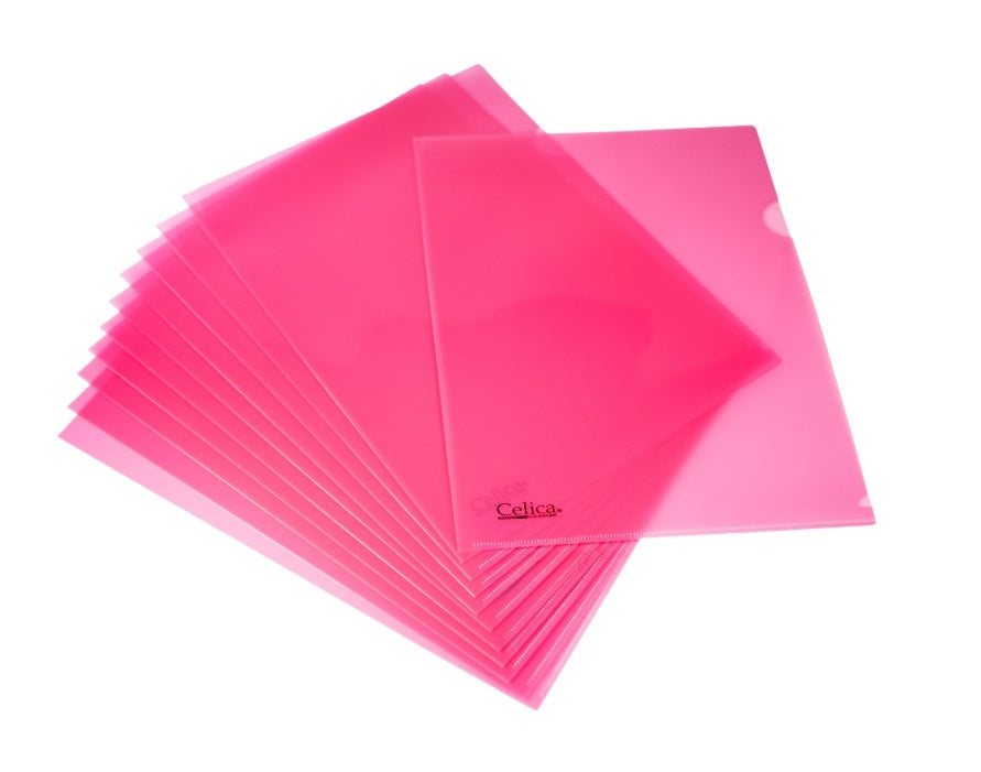 FOLDER PORTADOCUMENTOS EN "L" CELICA CO-E310 CARTA ROSA