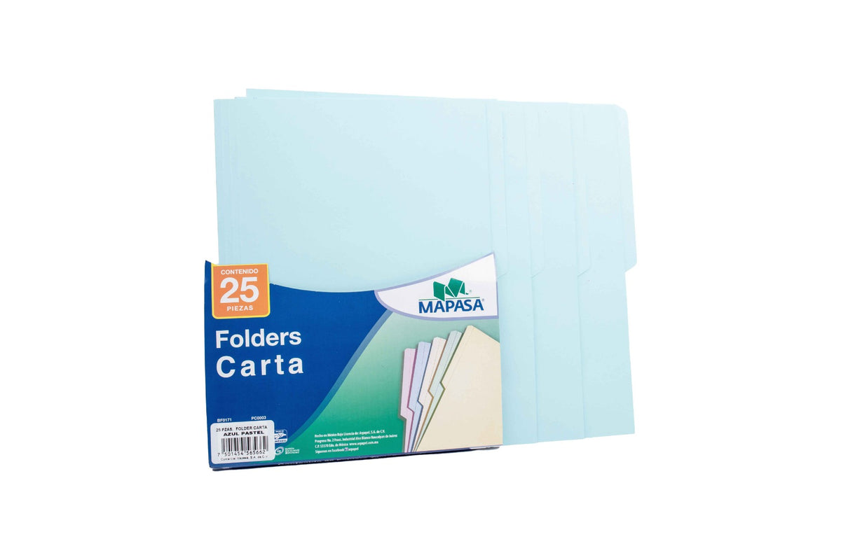 Folder tamaño carta pa0003 con 25 pzs