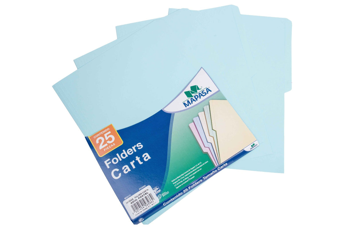 Folder tamaño carta pa0003 con 25 pzs