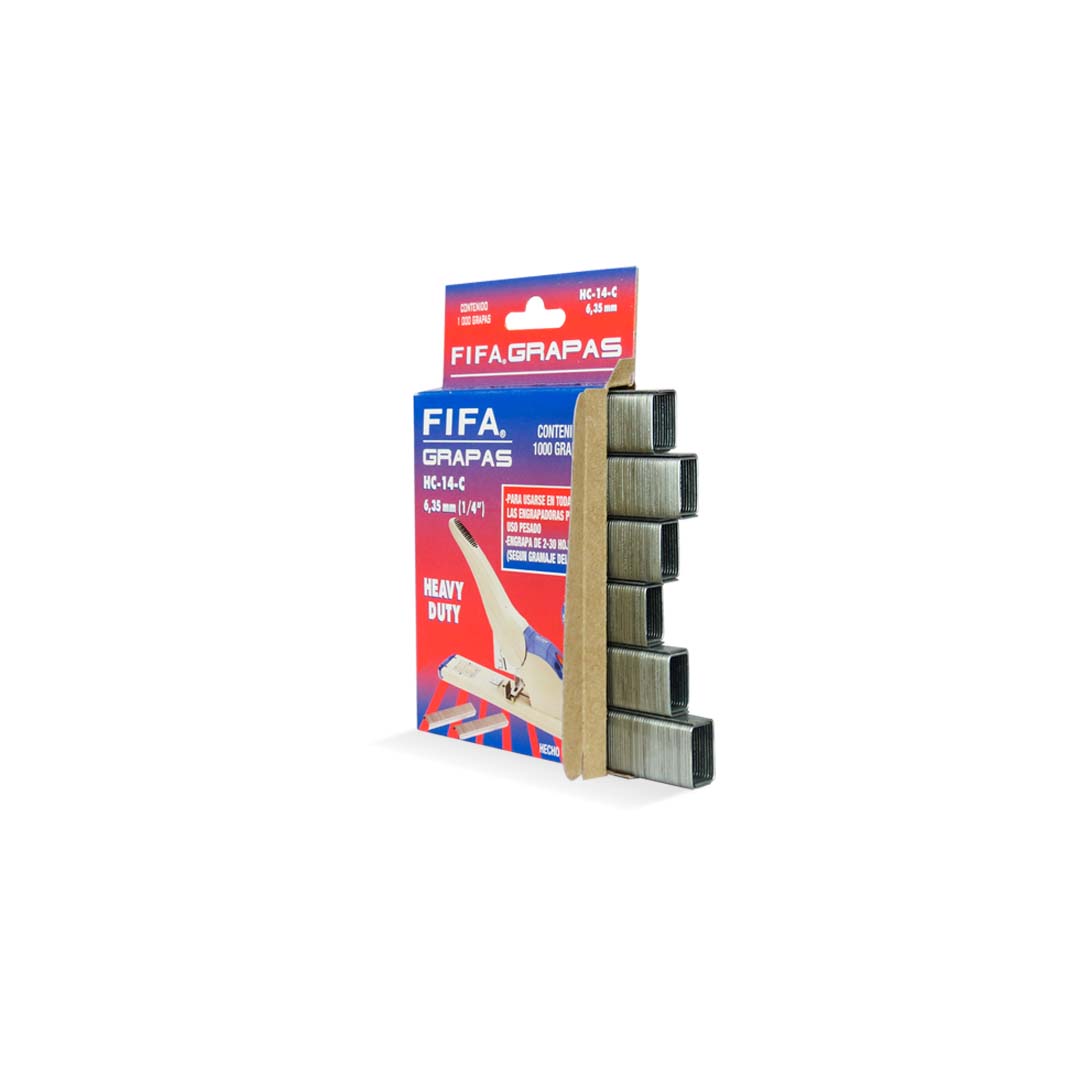 Grapa HC14-c 6.35 mm 1/4" caja con 1000 pzas.