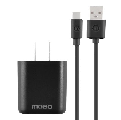 KIT DE CARGA MOBO 1 PUERTO + CABLE TIPO C NEGRO 10W