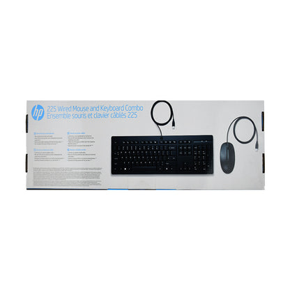 KIT DE TECLADO Y MOUSE HP 225, ALÁMBRICO, USB-A, NEGRO (ESPAÑOL)