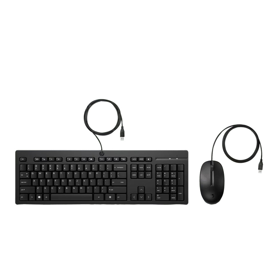 KIT DE TECLADO Y MOUSE HP 225, ALÁMBRICO, USB-A, NEGRO (ESPAÑOL)