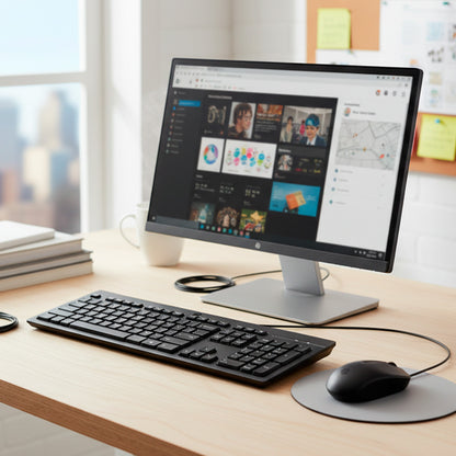 KIT DE TECLADO Y MOUSE HP 225, ALÁMBRICO, USB-A, NEGRO (ESPAÑOL)