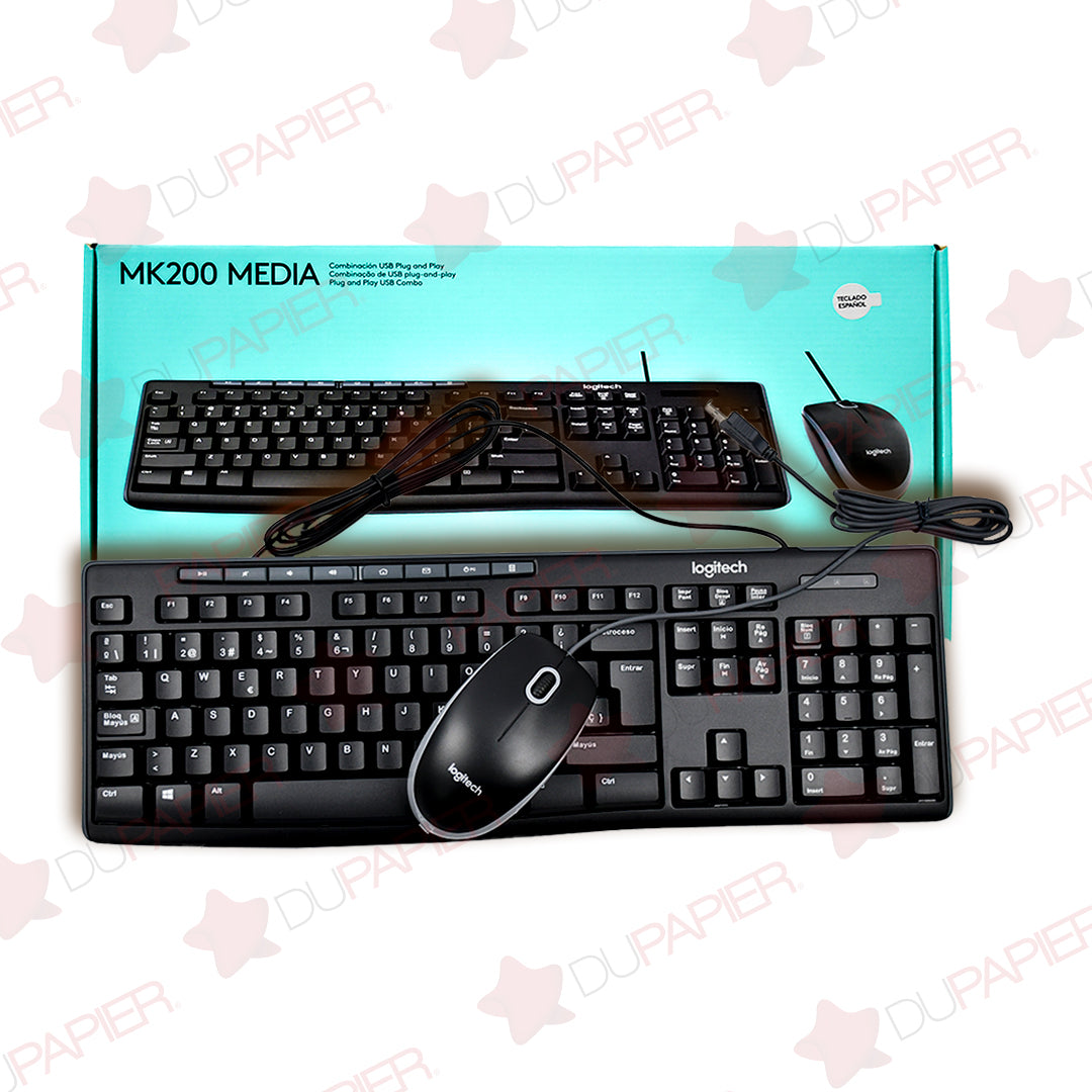 Kit teclado / mouse Logitech MK200 USB alámbrico.