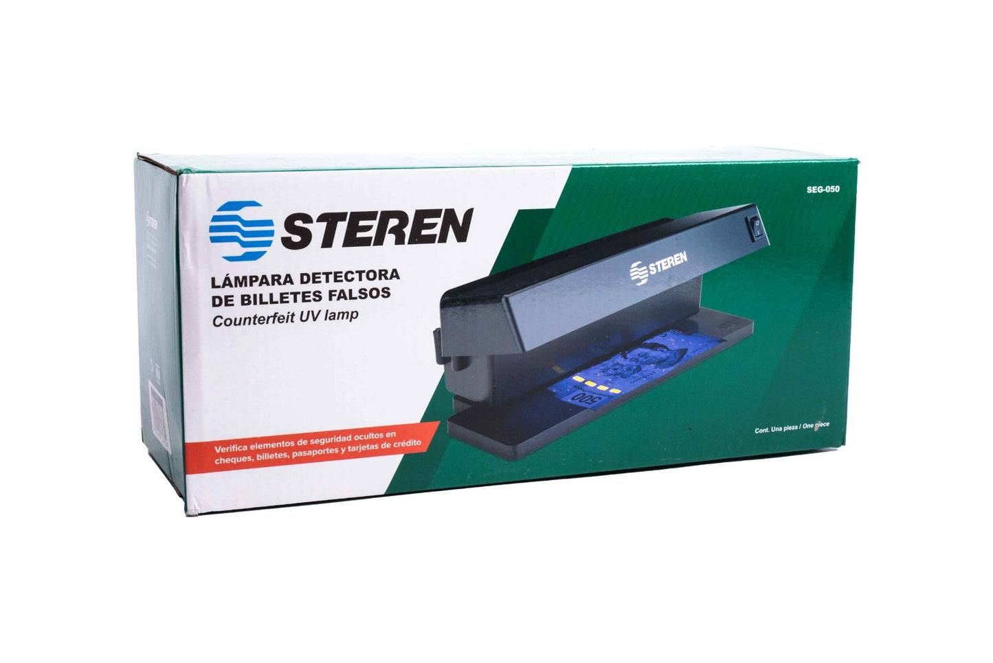 Lámpara detectora de billetes falsos STEREN.