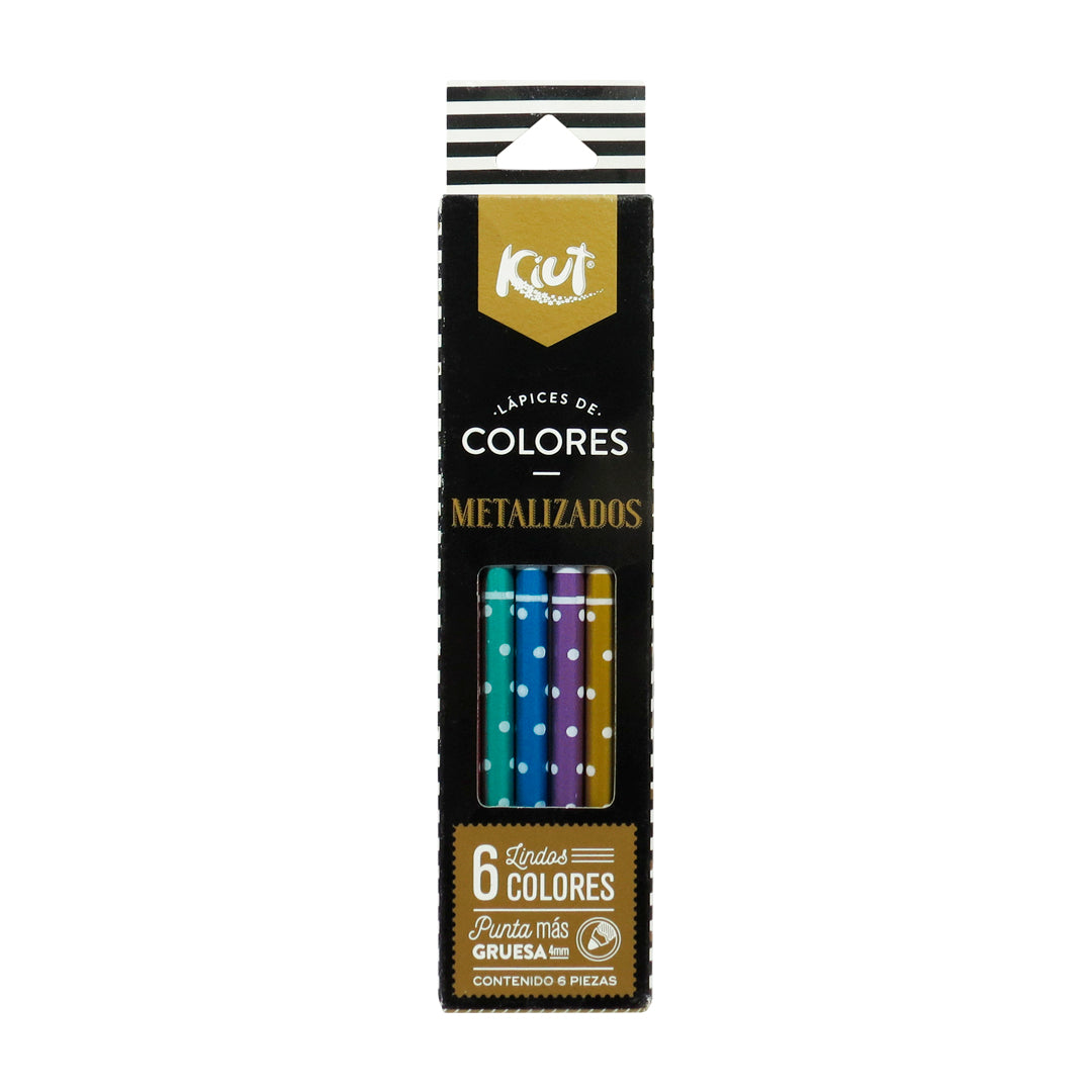 Lápices de colores Kiut metalizados con 6 piezas