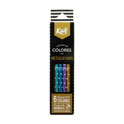 Lápices de colores Kiut metalizados con 6 piezas