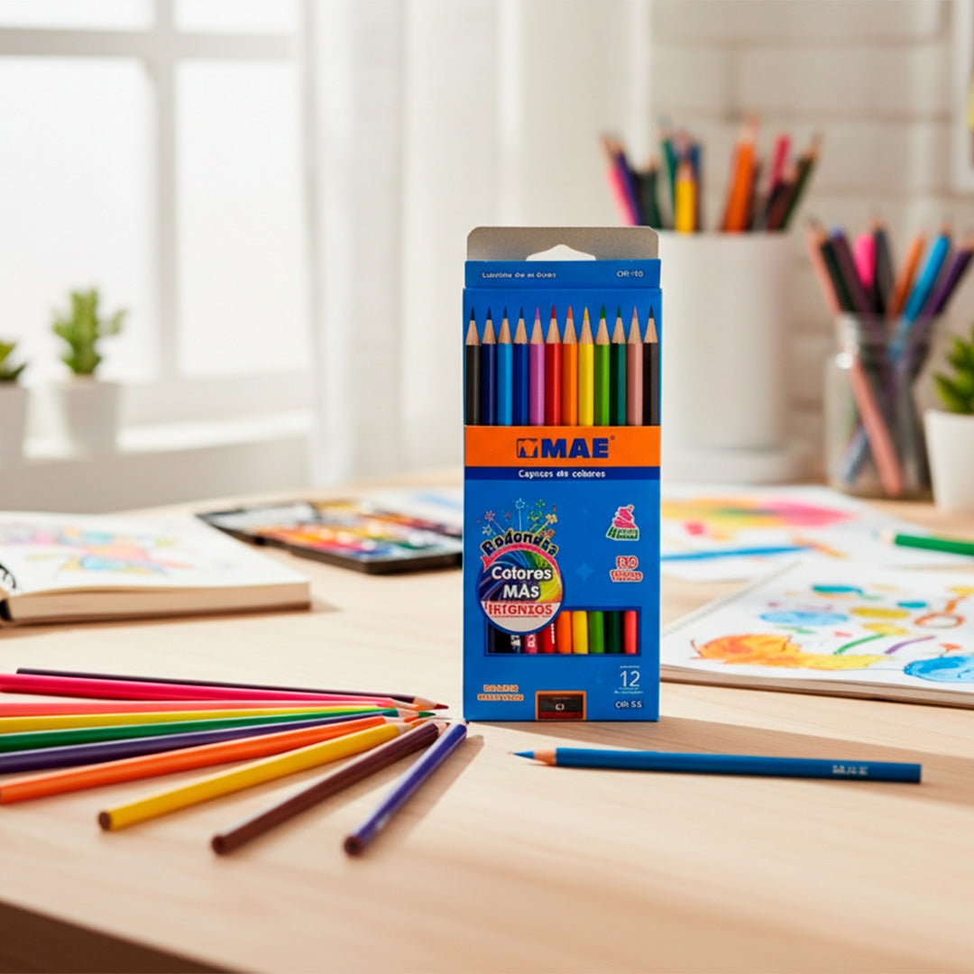 Lápices de colores MAE con 12 o 24 Piezas
