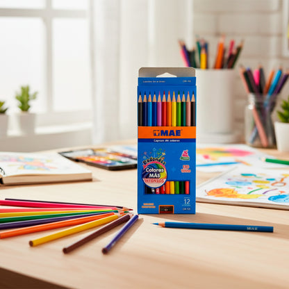 Lápices de colores MAE con 12 o 24 Piezas