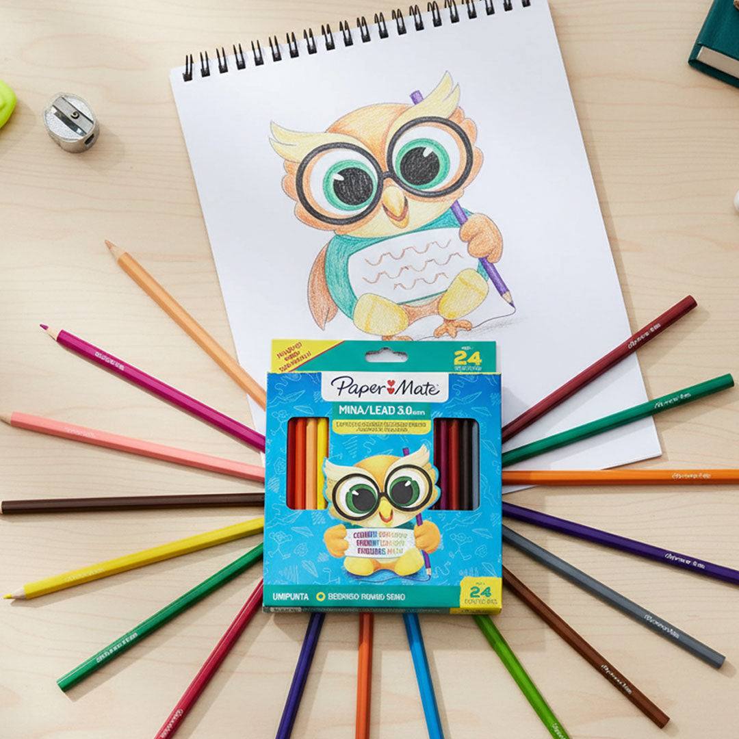 Lápices de colores PAPER MATE con 24 piezas