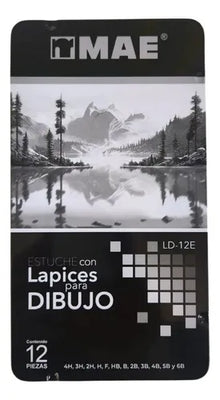 Lápiz grafito MAE Hexagonal para dibujo con 12 piezas