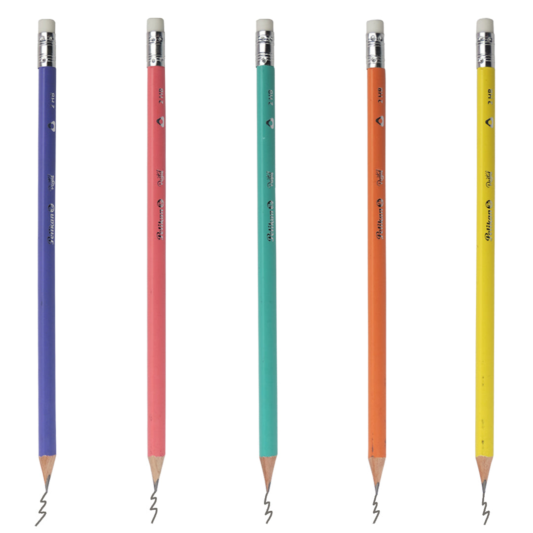 Lápiz de grafito Pelikan 2HB pastel con 5 pzas.