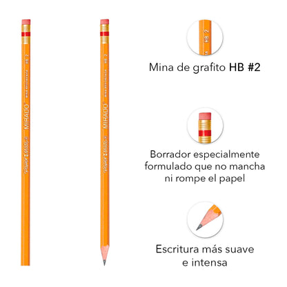 Lápiz Papermate Mirado hexagonal blíster.