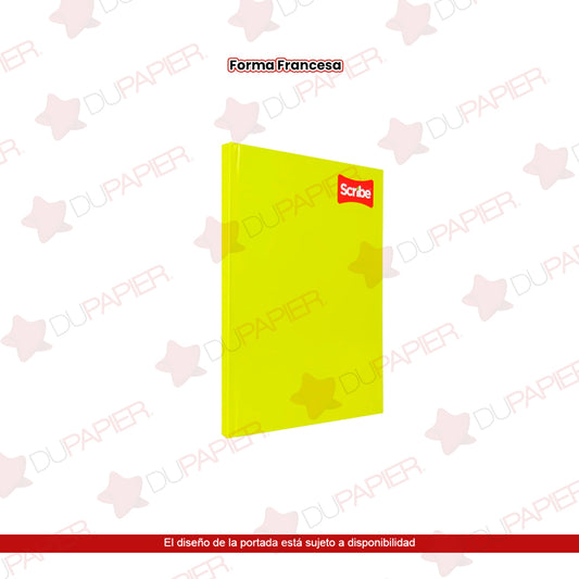 Libreta Scribe pasta dura forma francesa con 96 hojas.