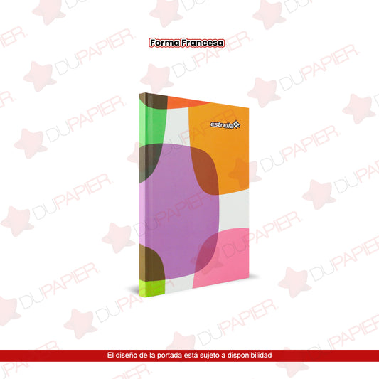 Libreta forma francesa cuadro grande pasta dura de 192 hojas.