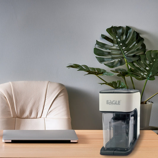 Sacapuntas Eléctrico Rihan con depósito de Virutas y porta Lápiz