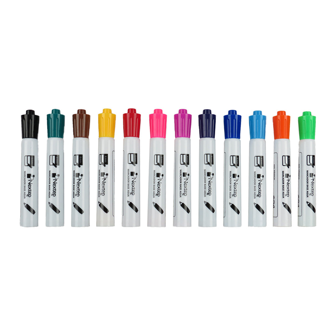 Marcadores Nextep base agua colores surtidos con 12 piezas